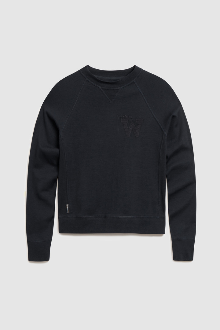American Crewneck Sweatshirt with Embroidered Logo Blue photo 4 | Woolrich