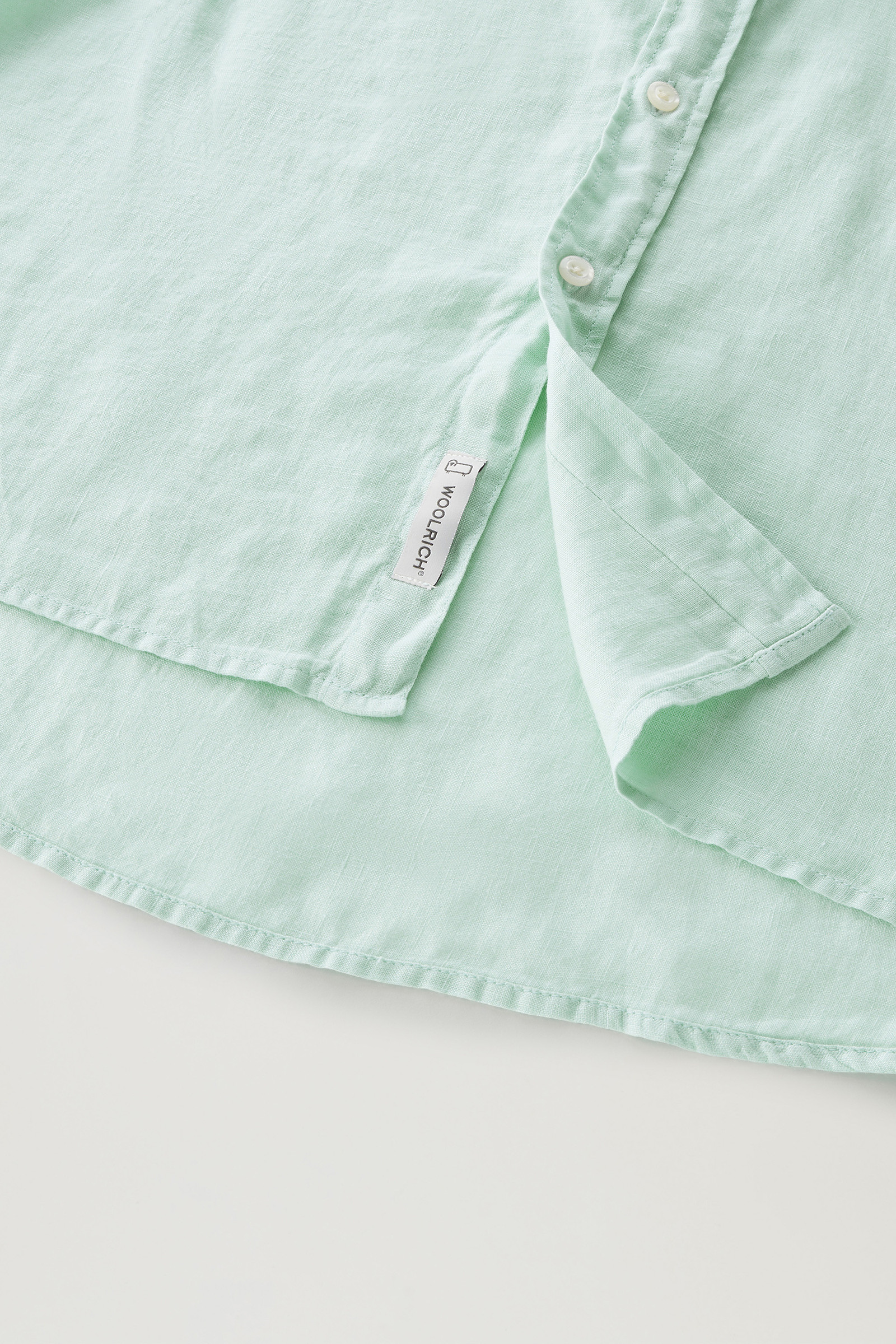 Stückgefärbtes Shirt aus reinem Leinen grün photo 8 | Woolrich