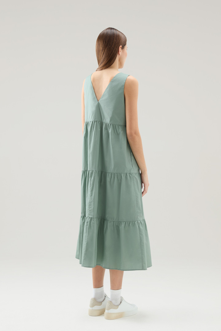 Long Dress in Pure Cotton Poplin Green photo 3 | Woolrich