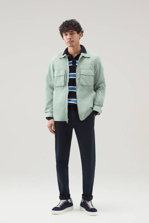 Overshirt in Crinkle Nylon Green | Woolrich