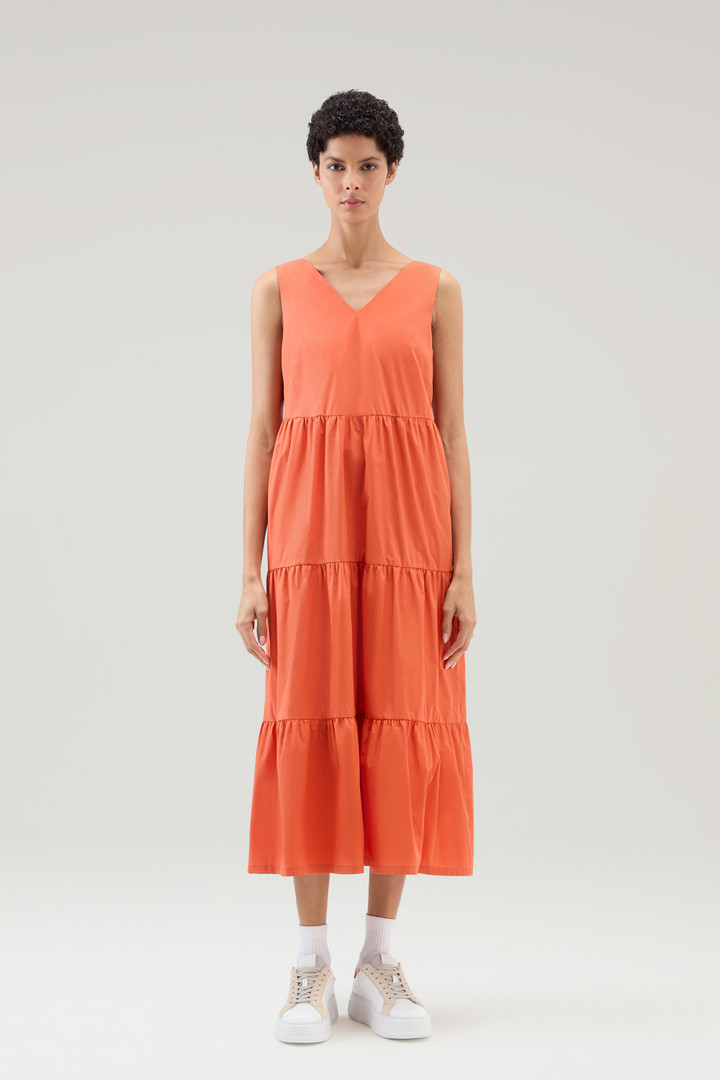 Langes Kleid aus reinem Baumwollpopeline Orange photo 1 | Woolrich