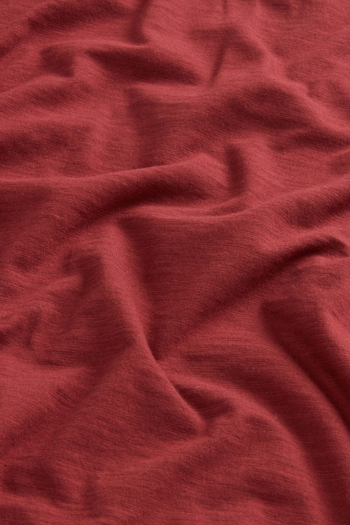 T-Shirt in Pure Cotton Slub Fabric Red photo 8 | Woolrich