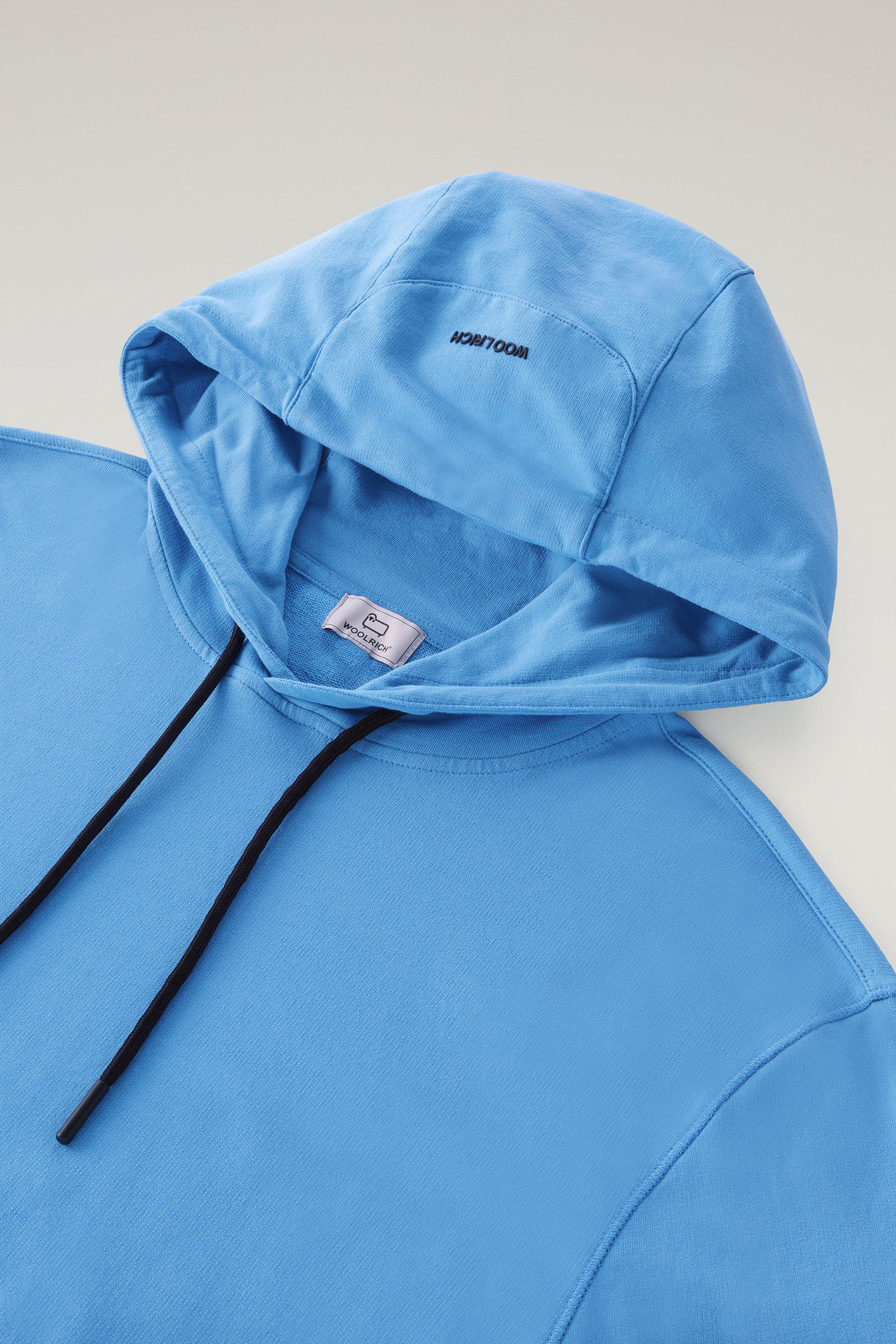 Hoodie in Pure Cotton Fleece with Zip Pocket Blue photo 6 | Woolrich