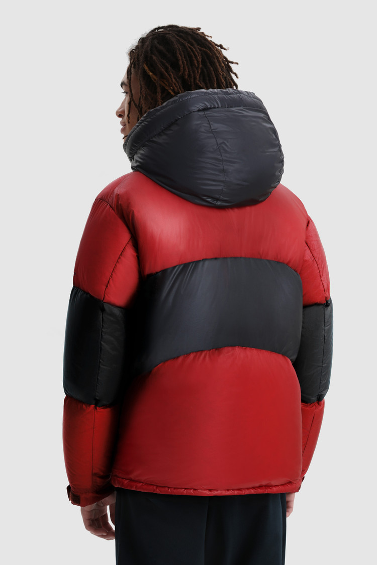 Parka met dons in diamantstiksel