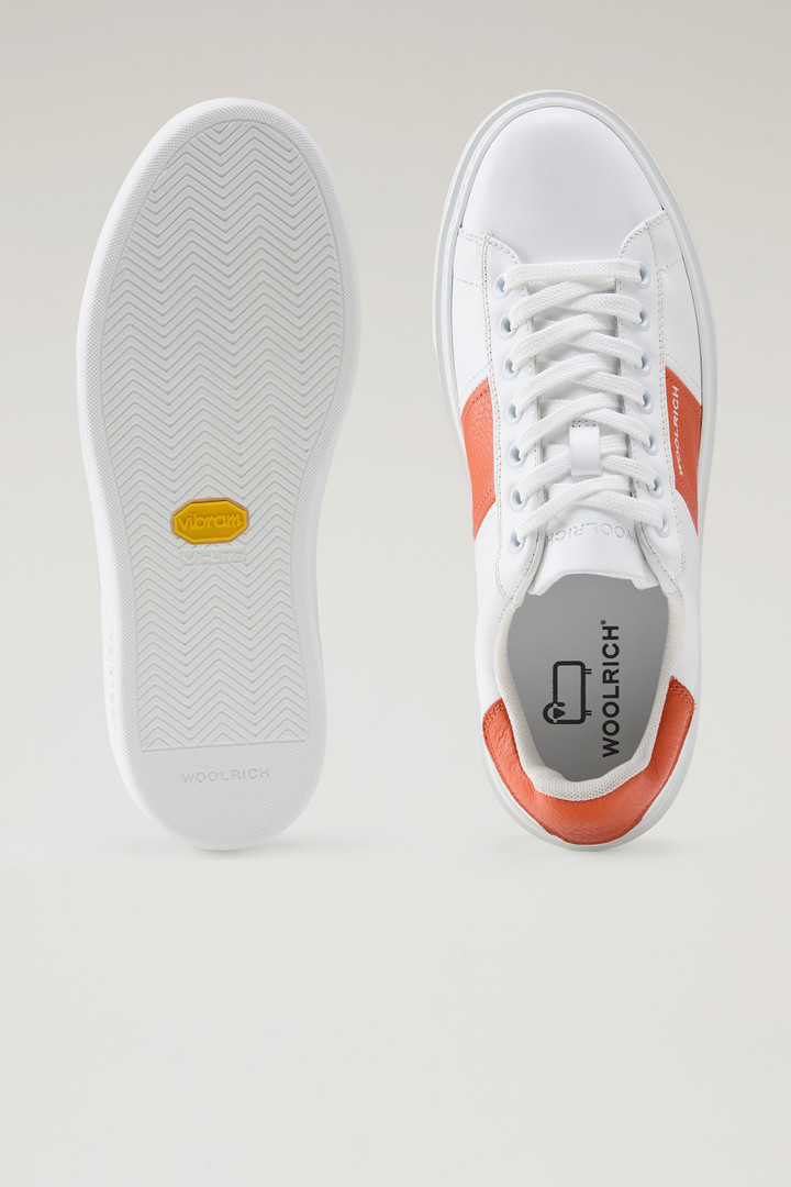 Sneakers Classic Court en cuir avec bande en couleur contrastée Blanc photo 4 | Woolrich