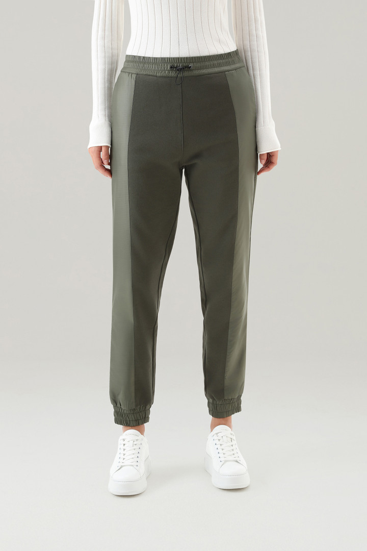 Jogger Pants in Pure Cotton and Ripstop nylon Green photo 1 | Woolrich