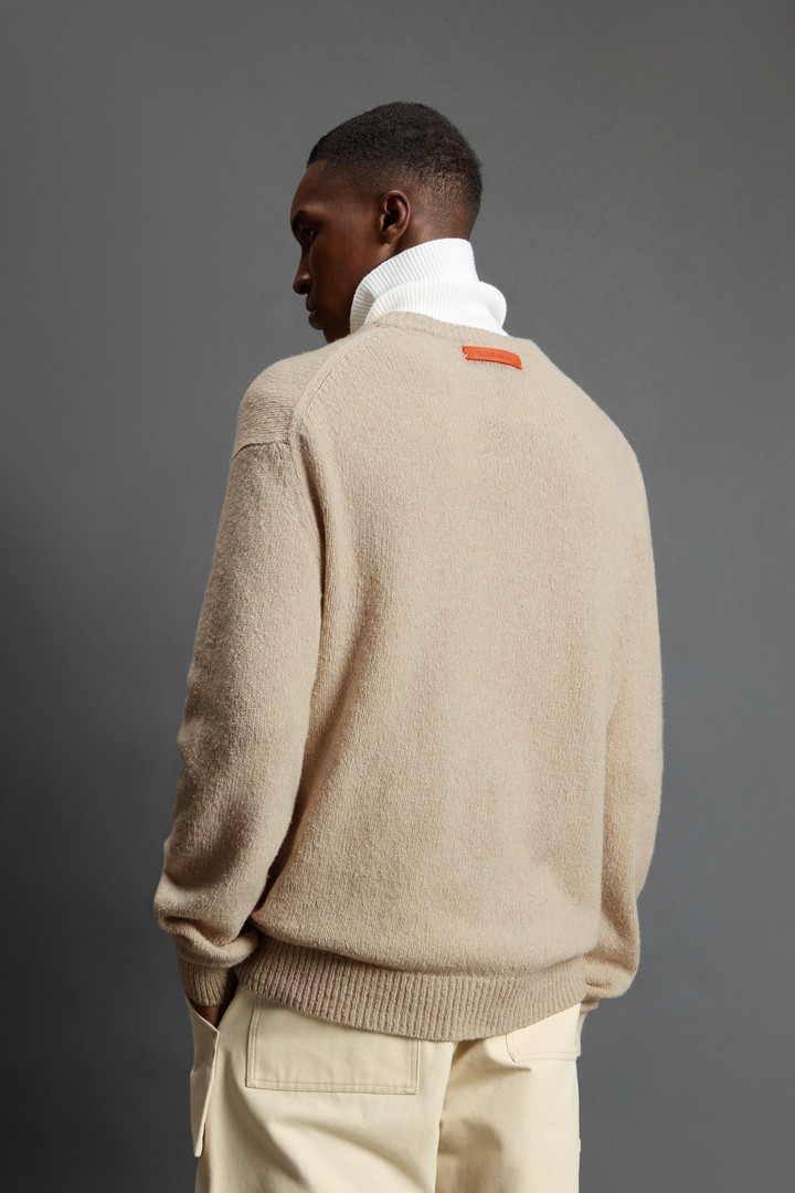 Pullover mit Rundhalsausschnitt aus Wollmischung mit Jacquardmuster by Todd Snyder Beige photo 5 | Woolrich