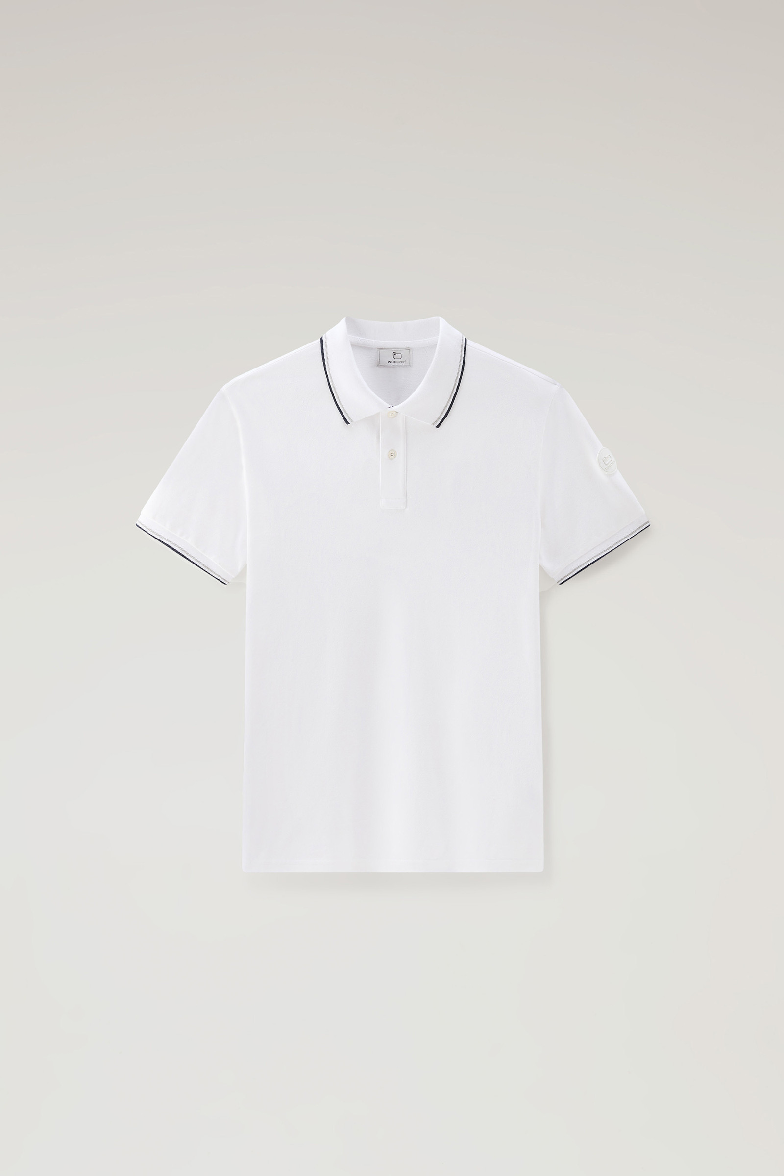 Polo Monterey in piqué di cotone elasticizzato bianco photo 5 | Woolrich
