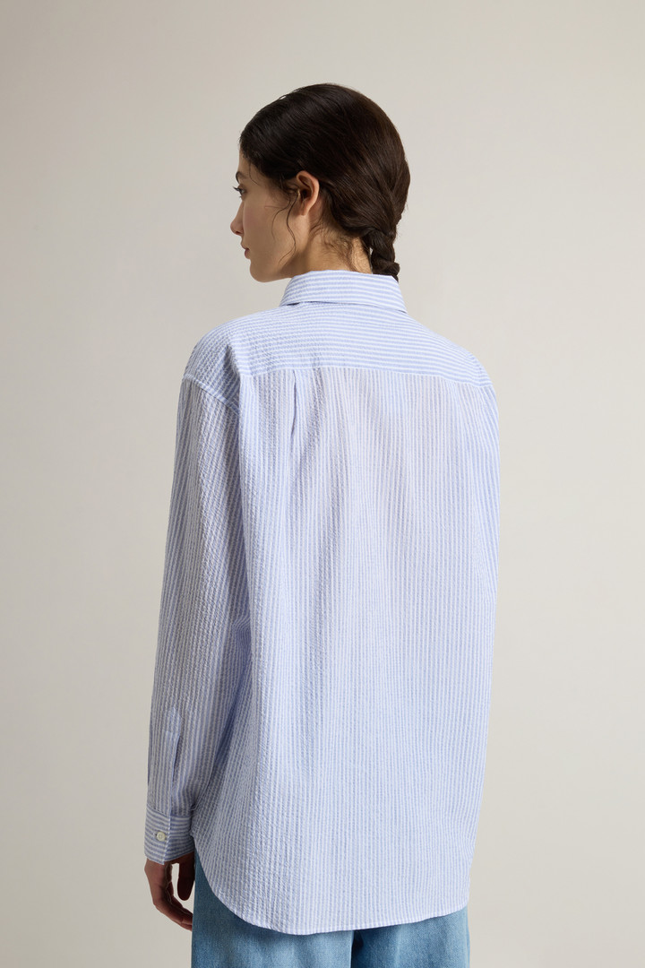 SEERSUCKER COTTON SHIRT Blue photo 3 | Woolrich