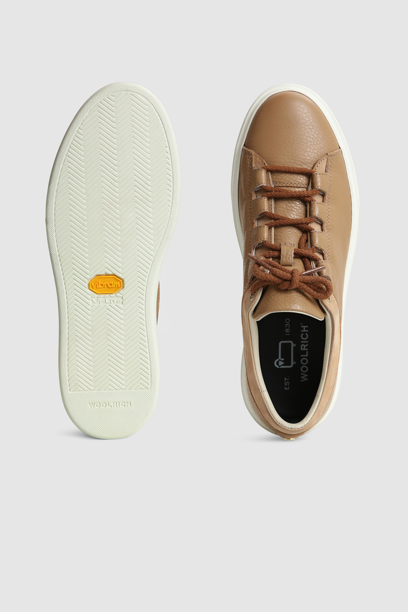 Klassische Sneakers Court aus Leder Braun photo 4 | Woolrich