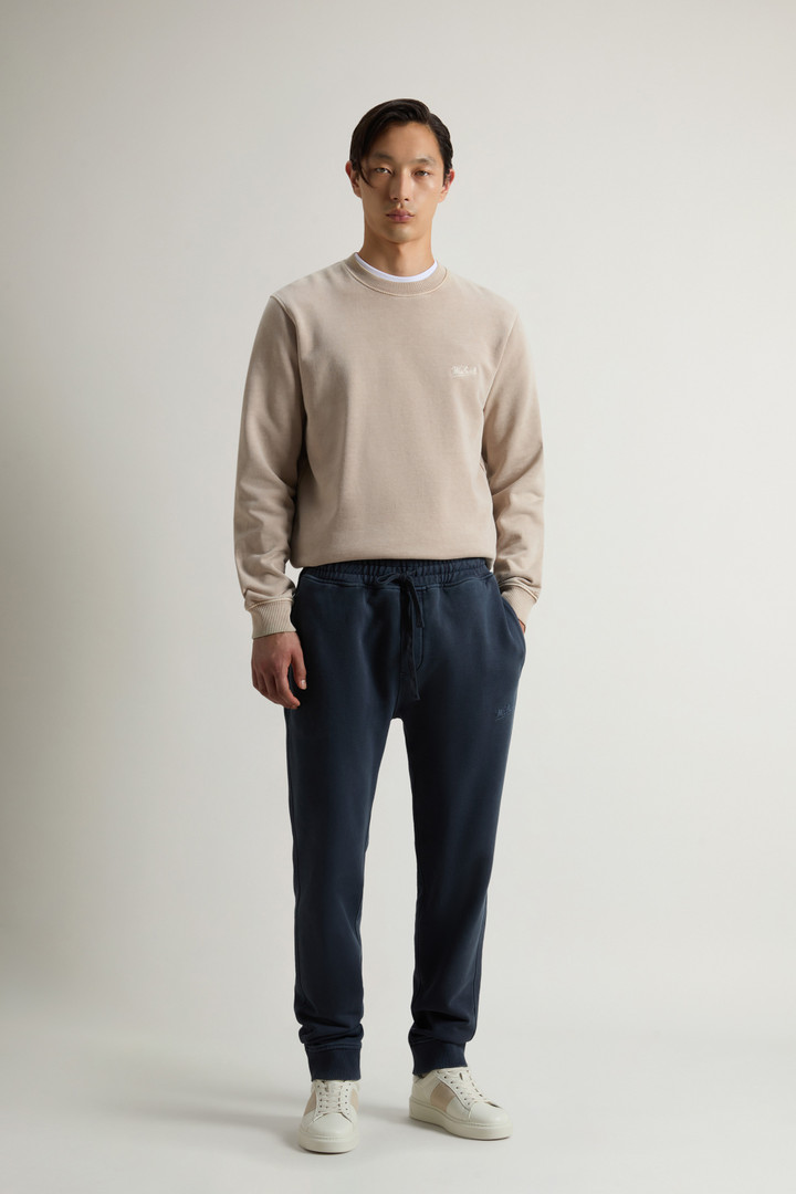 Garment-Dyed Pants in Pure Cotton Fleece Blue photo 1 | Woolrich