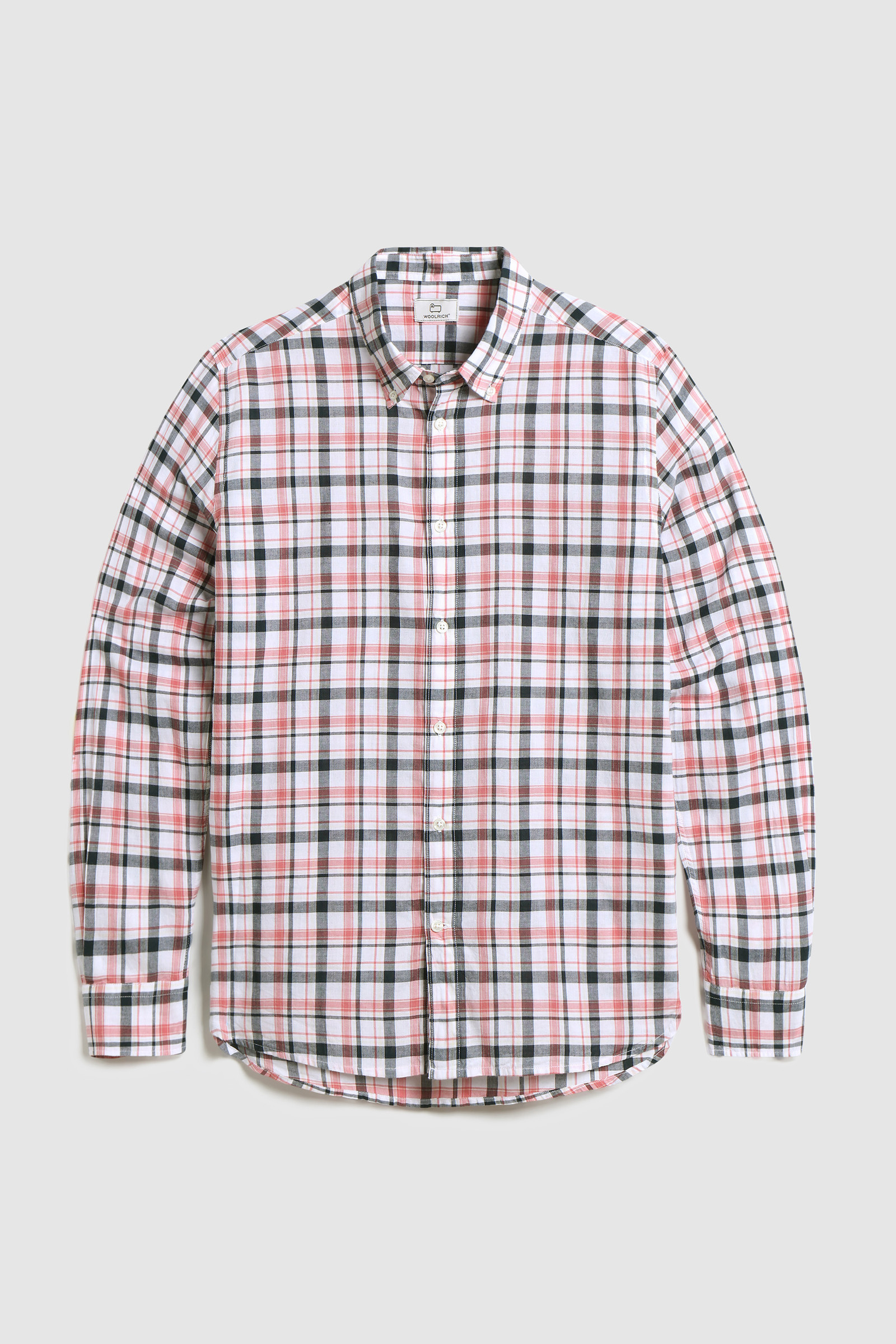 Shirt mit Knopfleiste und Madras-Muster aus Baumwollpopeline Rosa photo 4 | Woolrich
