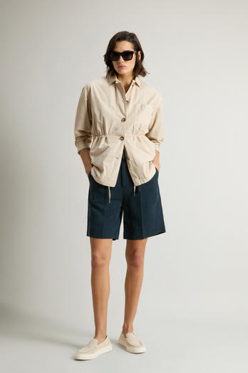 Garment-Dyed Pure Cotton Overshirt Beige | Woolrich