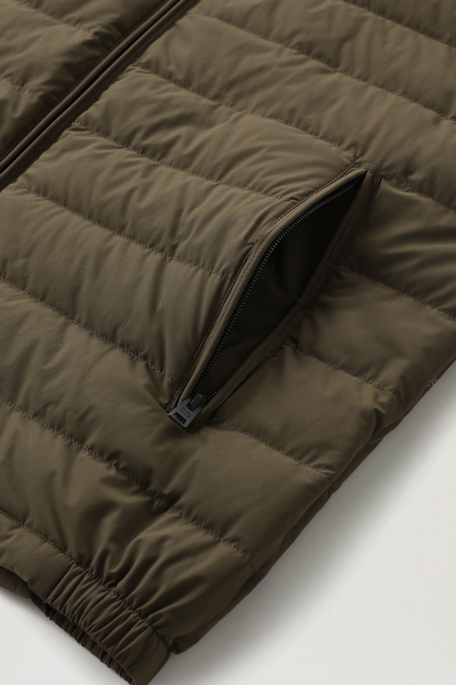 Stretch Nylon Sundance Hooded Hybrid Jacket Green photo 7 | Woolrich