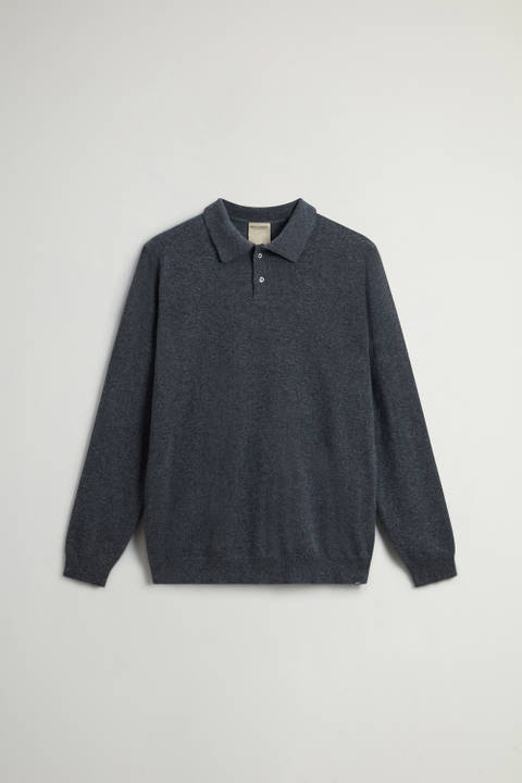 Pure Cashmere Long-Sleeved Polo Sweater Gray photo 2 | Woolrich