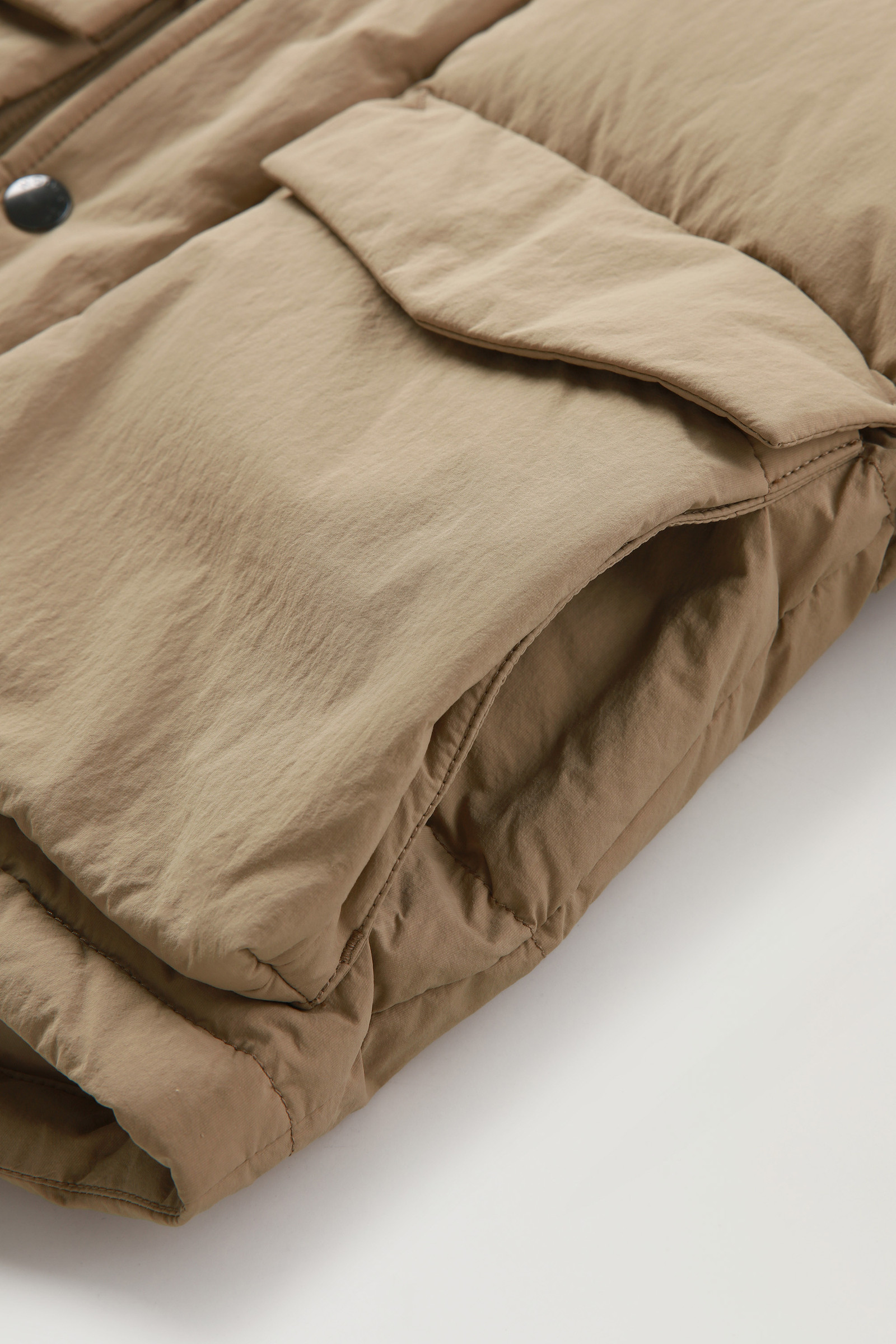 Boys' Quilted Taslan nylon Down Jacket with Detachable Hood Beige photo 6 | Woolrich