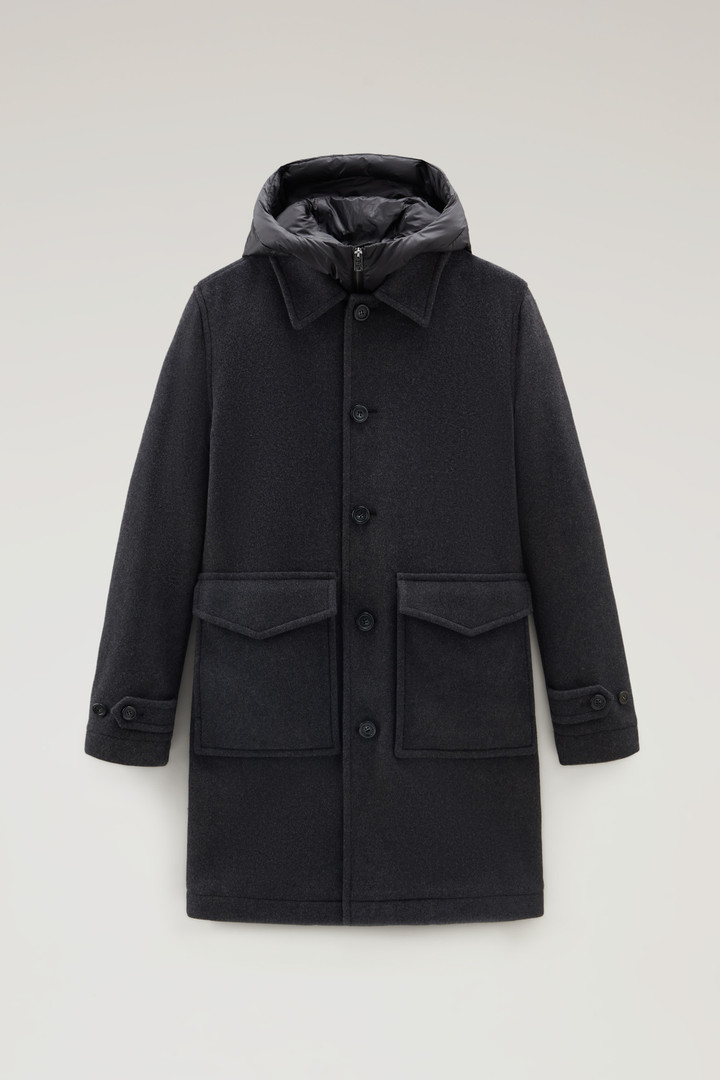 Coat in Recycled Italian Wool Blend Gray photo 1 | Woolrich