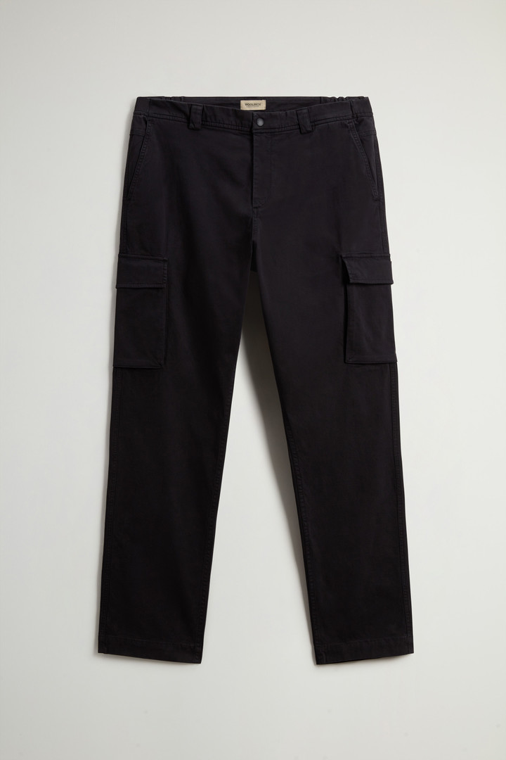 Garment-dyed Cargo Pants in Stretch Cotton Black photo 1 | Woolrich