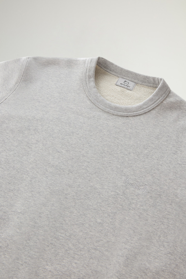 Crewneck Cotton Fleece Sweatshirt with Embroidered Logo Gray photo 6 | Woolrich