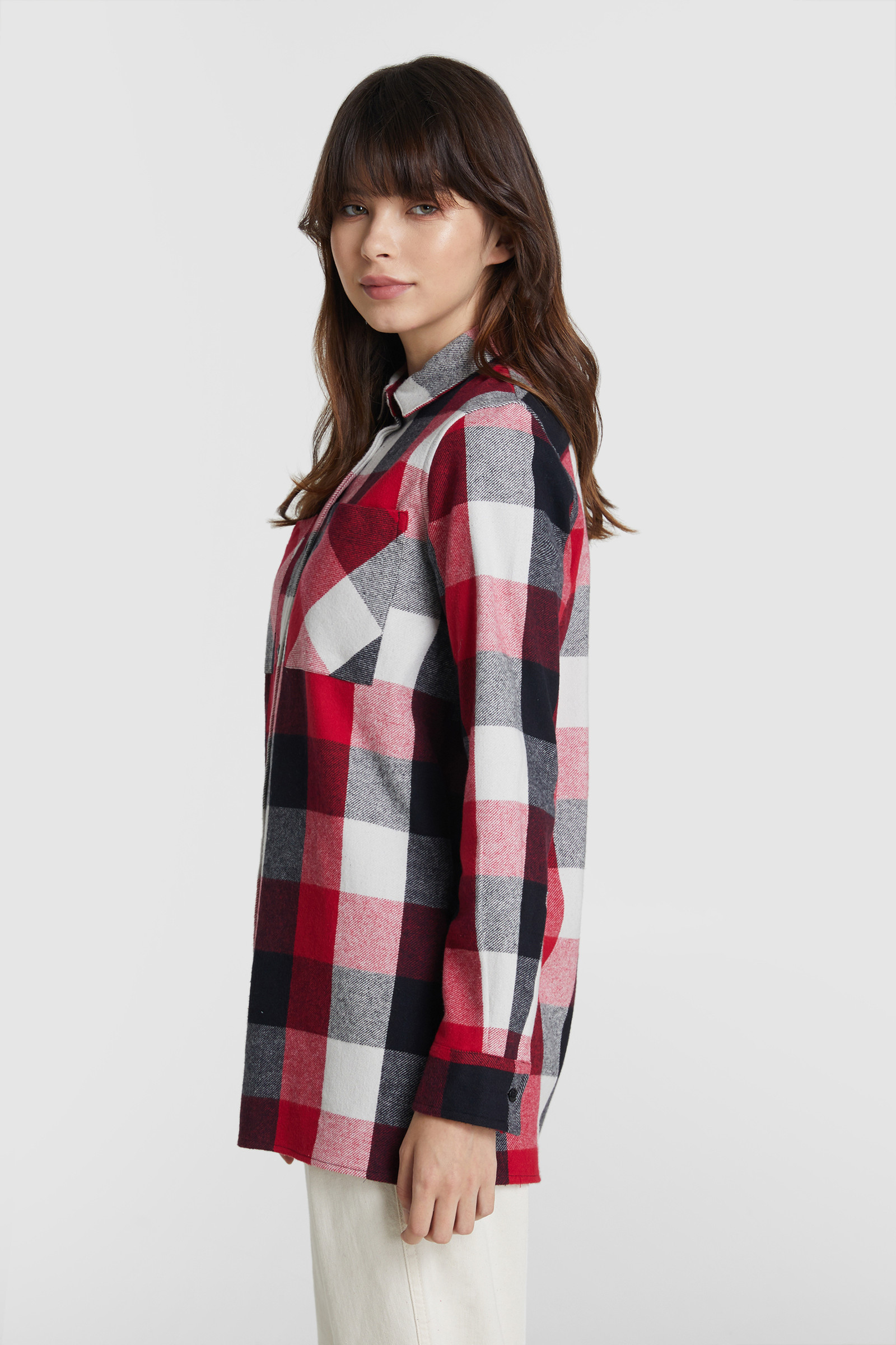 Boyfriend shirt with multicolor check pattern