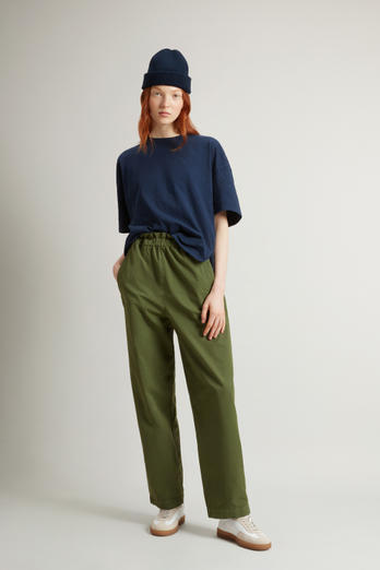 Garment-Dyed Pure Cotton Pants Green | Woolrich