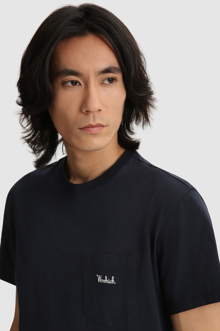 Embossed logo pocket tee
