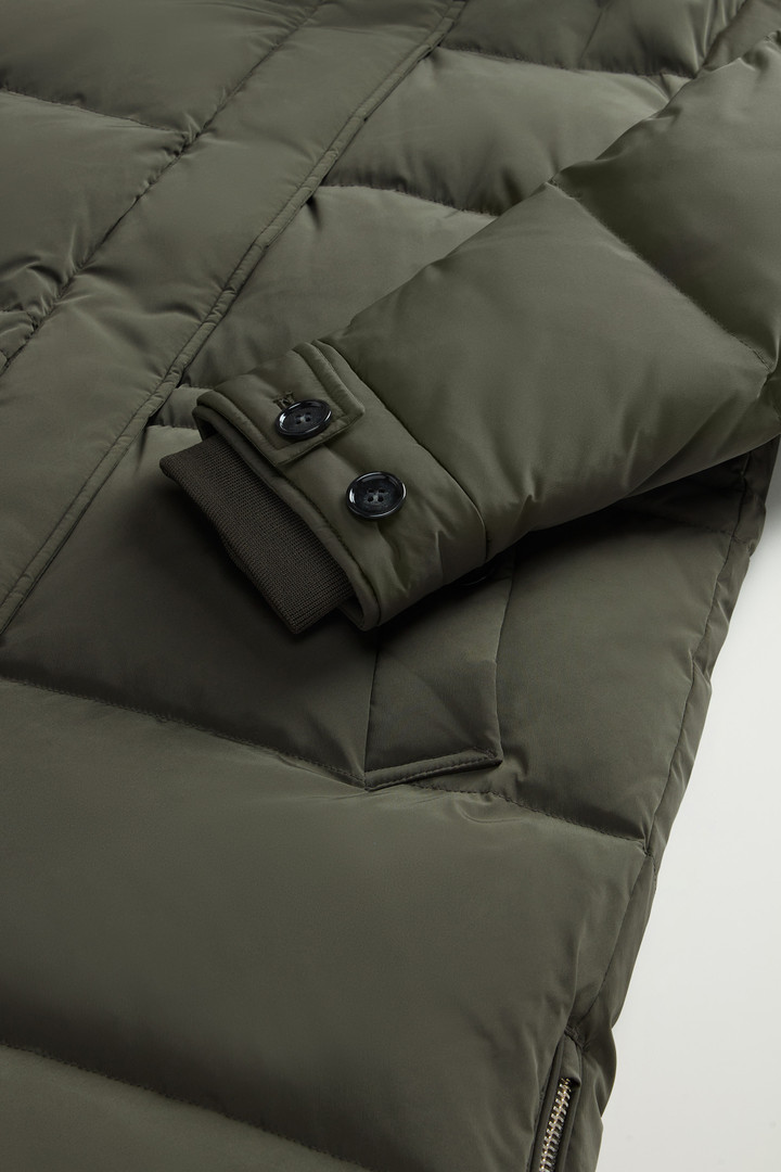 Hooded Alsea Down Jacket in Stretch Nylon Green photo 8 | Woolrich