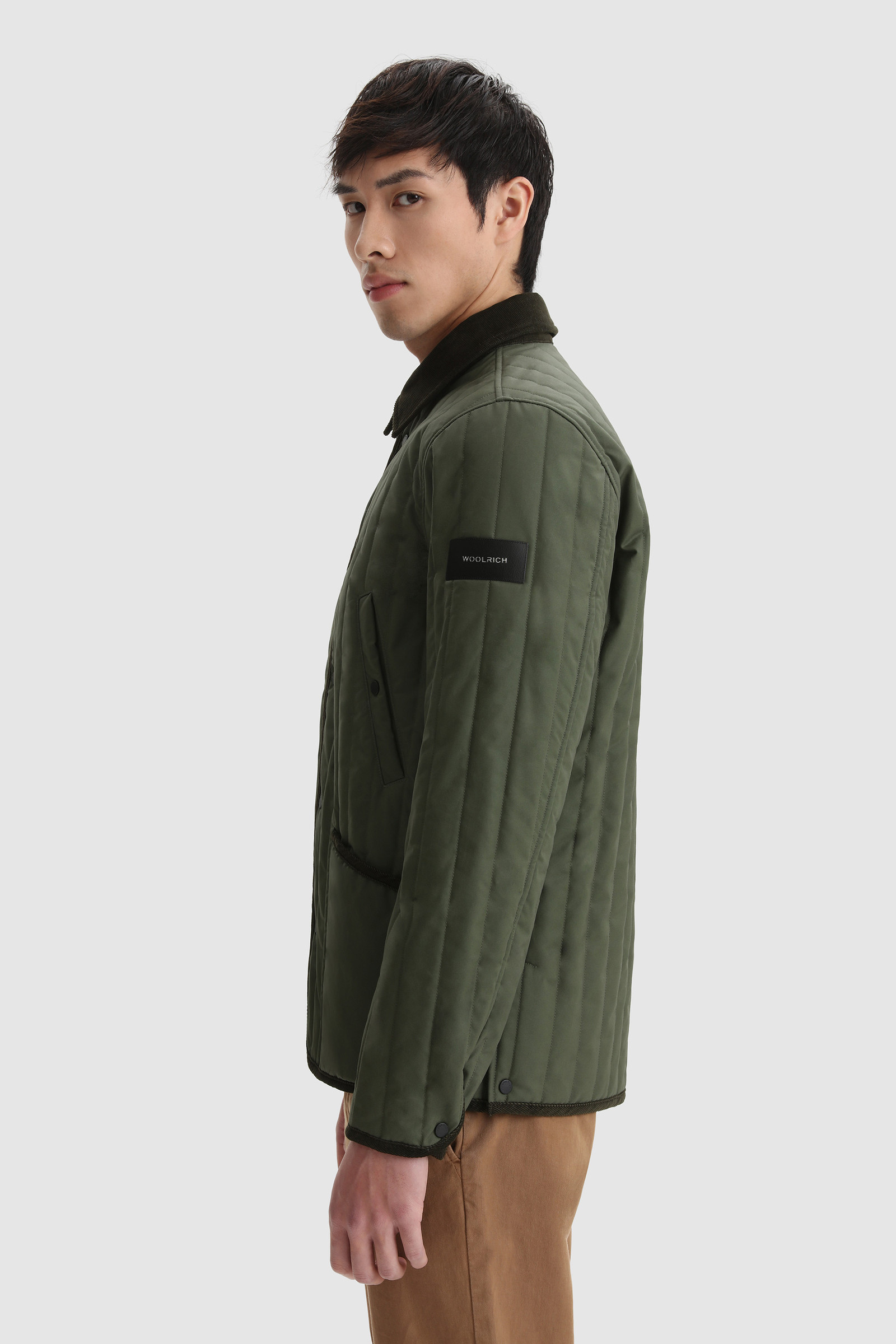 Barrier Overshirt in British Millerain Waxed Cotton Green photo 3 | Woolrich