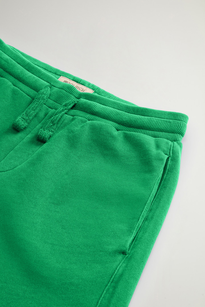 Boys’ Garment-Dyed Pure Cotton Shorts Green photo 3 | Woolrich