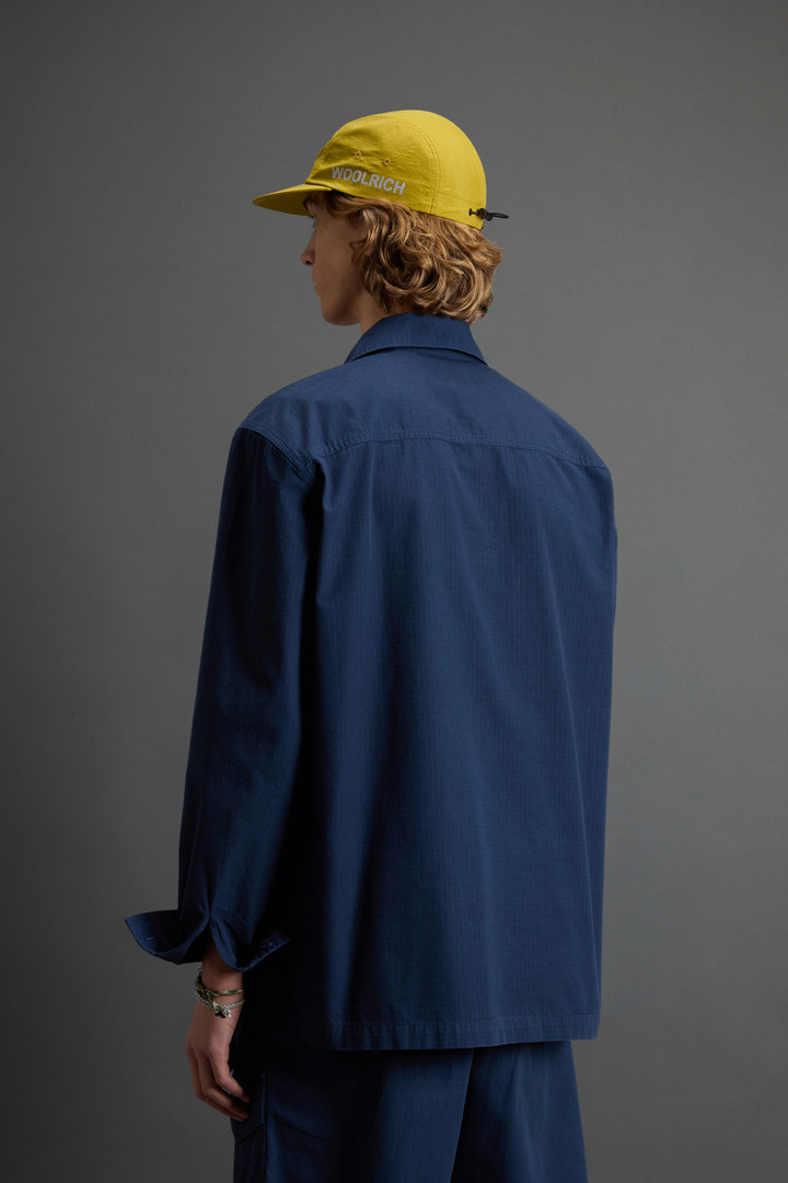 Garment-Dyed Pure Cotton Ripstop Shirt by Todd Snyder Blue photo 3 | Woolrich