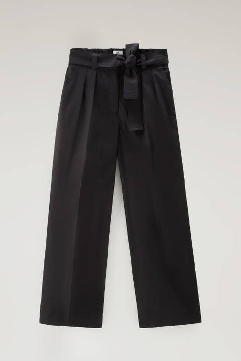 Straight Leg Pants in Pure Cotton Poplin Black photo 2 | Woolrich