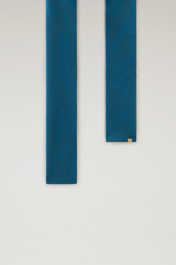 Ribbed Scarf in Pure Merino Virgin Wool Blue photo 2 | Woolrich