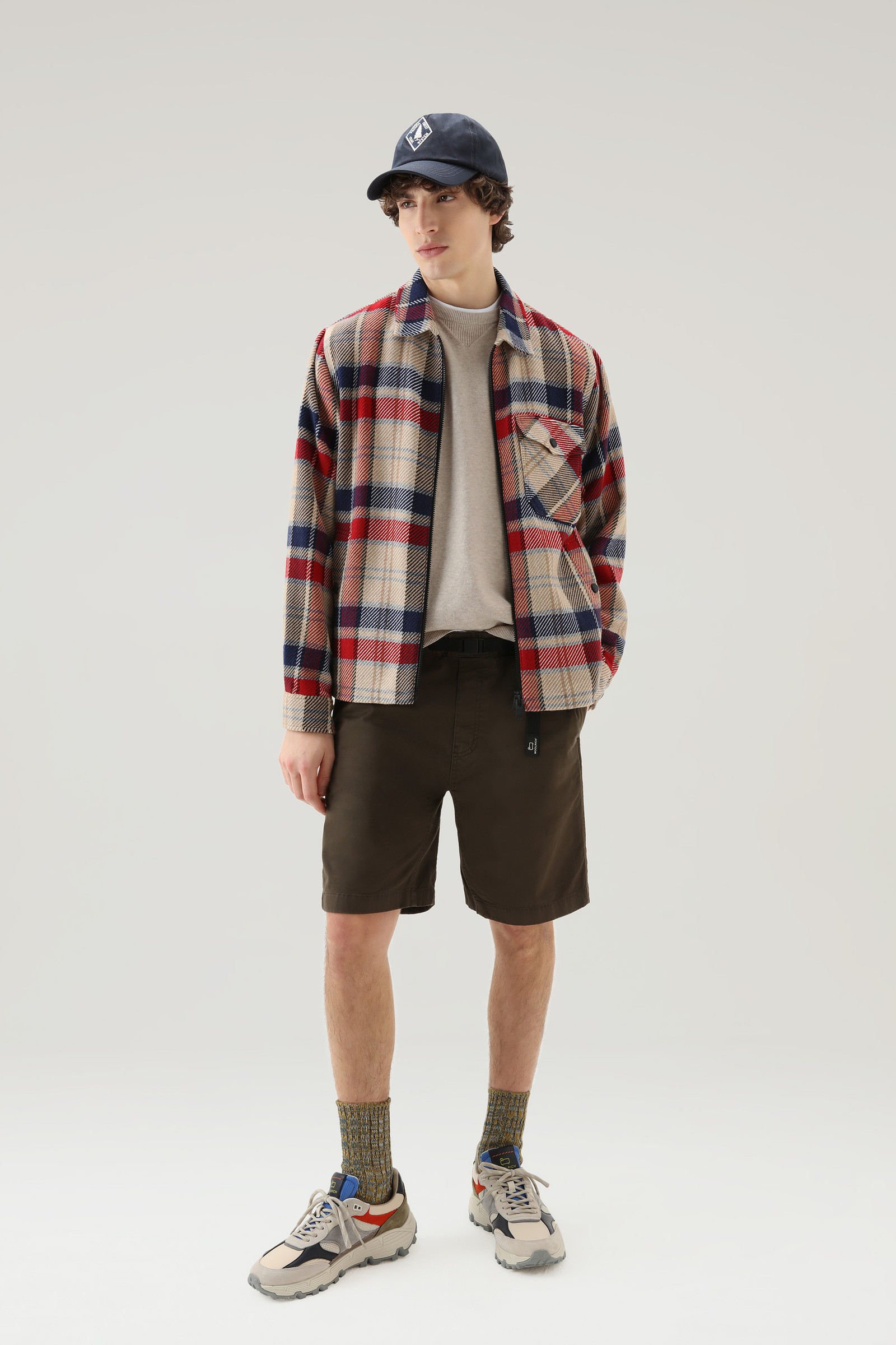 Kariertes Holzfäller-Overshirt aus einer Materialmischung aus Wolle und Manteco-Baumwolle rot photo 2 | Woolrich