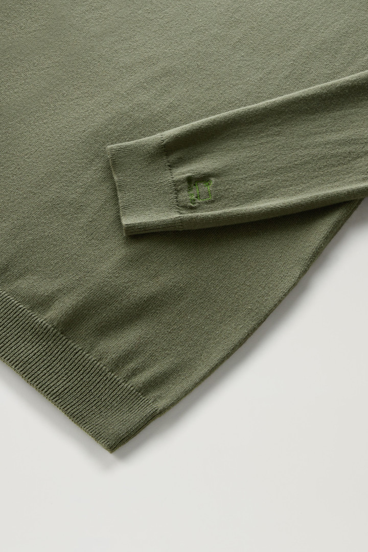 Jersey de cuello redondo de puro algodón Verde photo 7 | Woolrich