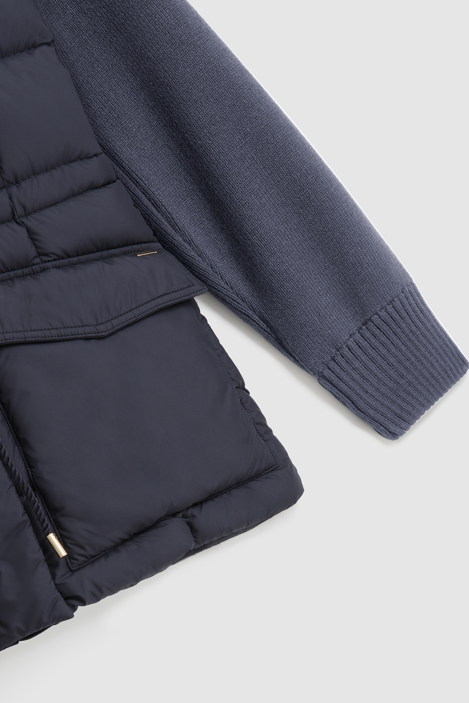 Doorgestikt Auburn jack met gebreide mouwen Blauw photo 8 | Woolrich