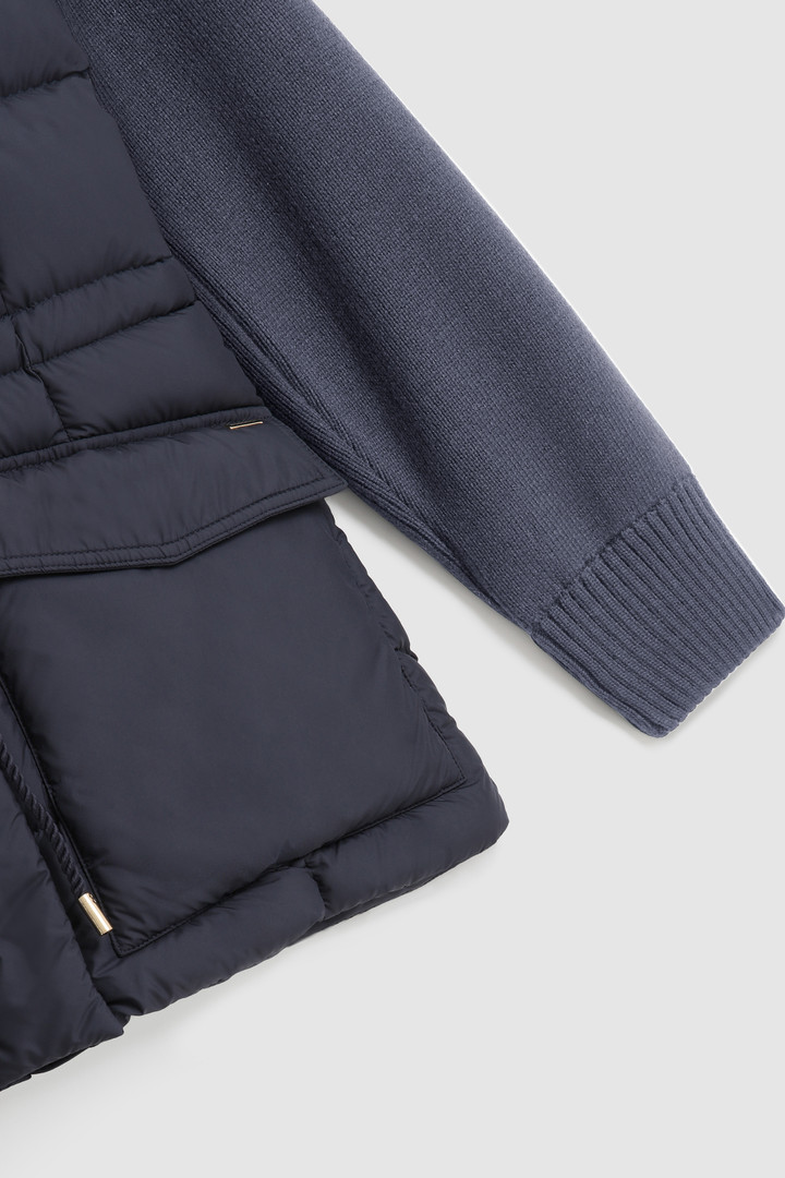Doorgestikt Auburn jack met gebreide mouwen Blauw photo 8 | Woolrich