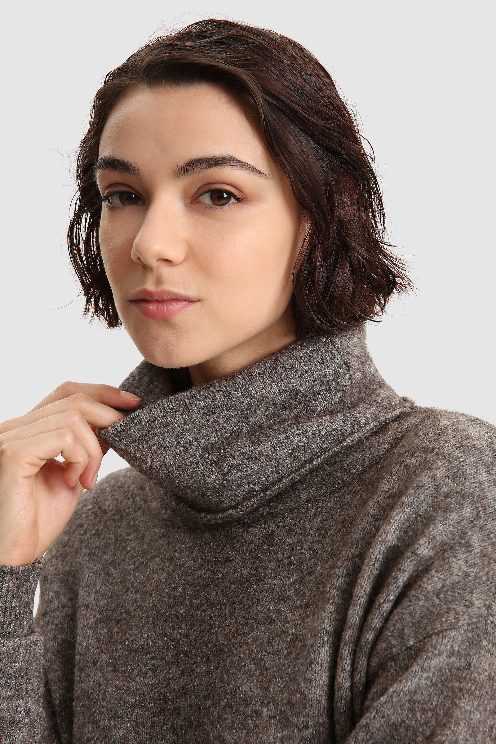 Stretch Turtleneck Sweater in wool blend