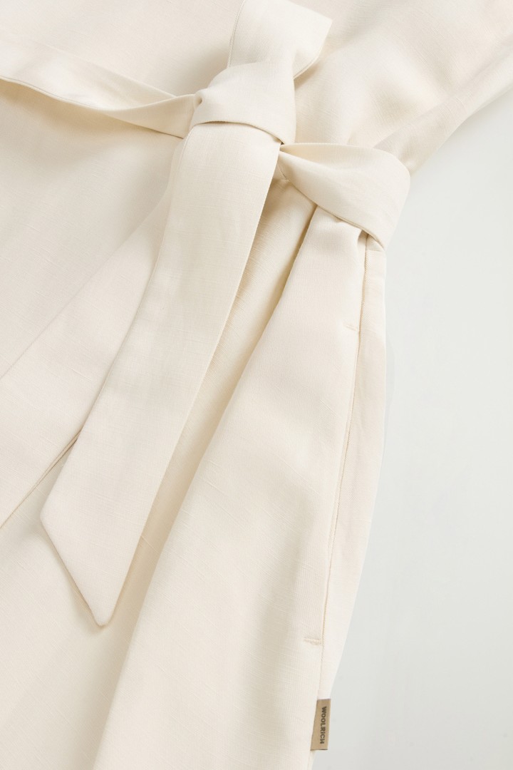 Robe sans manches ceinturée en lin mélangé Blanc photo 7 | Woolrich