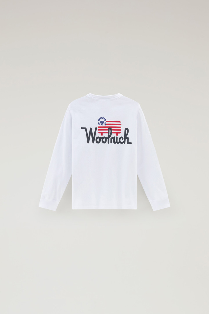 Boys' Long-Sleeved T-shirt in Pure Cotton White photo 2 | Woolrich