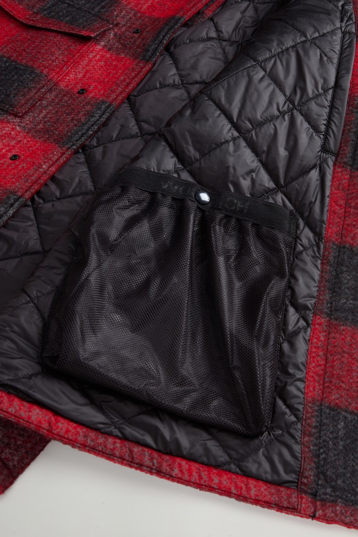 Overshirt in Italian Wool Blend with Checked Pattern by Todd Snyder Red photo 8 | Woolrich