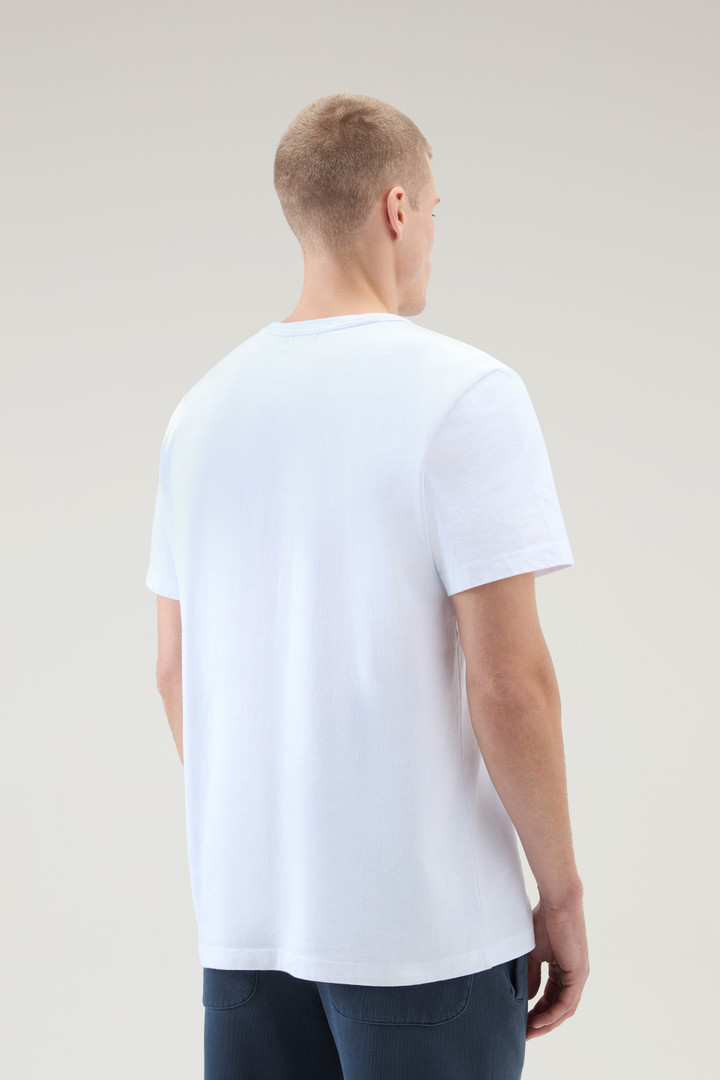 T-Shirt aus reiner Baumwolle mit nautischem Print Weiß photo 3 | Woolrich