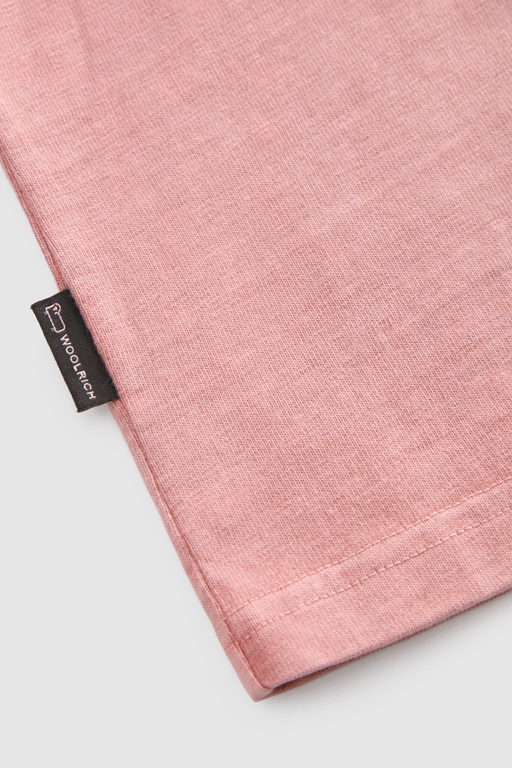 Long-Sleeve T-Shirt in Garment-Dyed Cotton Pink photo 6 | Woolrich