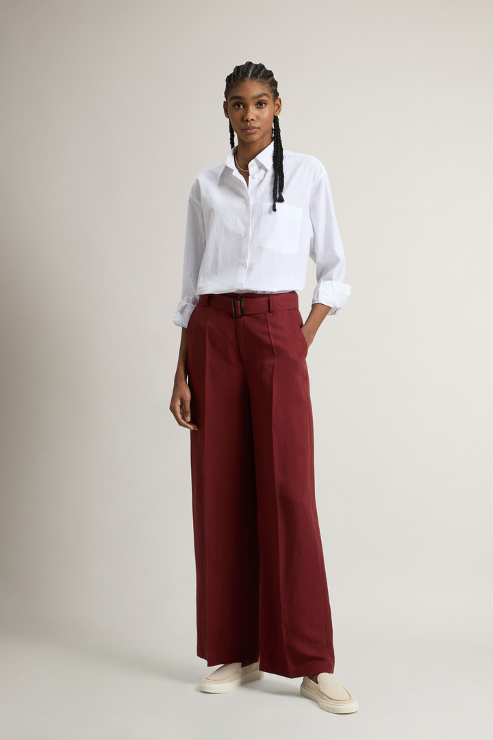 Garment-Dyed Linen-Blend Pants Red photo 1 | Woolrich