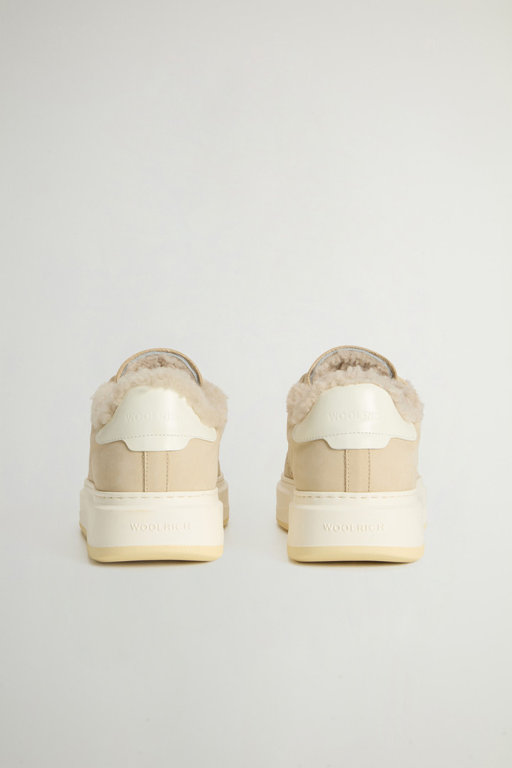 Arrow Sneakers in Leather with Shearling Lining Beige photo 3 | Woolrich