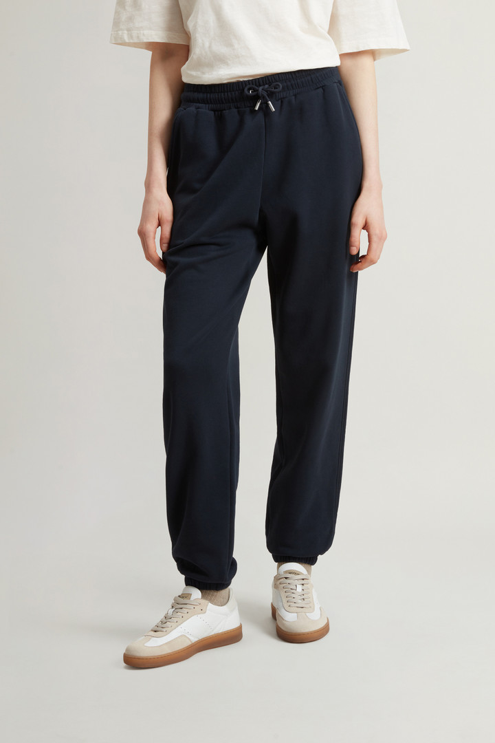 Pure Cotton Fleece Pants Blue photo 2 | Woolrich