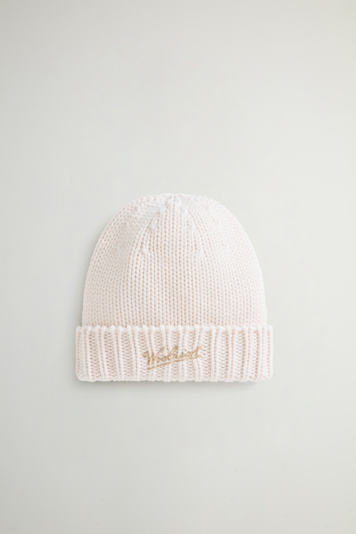 Boys’ Beanie in Pure Virgin Wool with Embroidered Logo White photo 1 | Woolrich