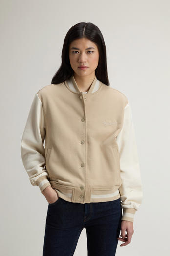 College Sweatshirt in Pure Cotton Beige photo 1 | Woolrich