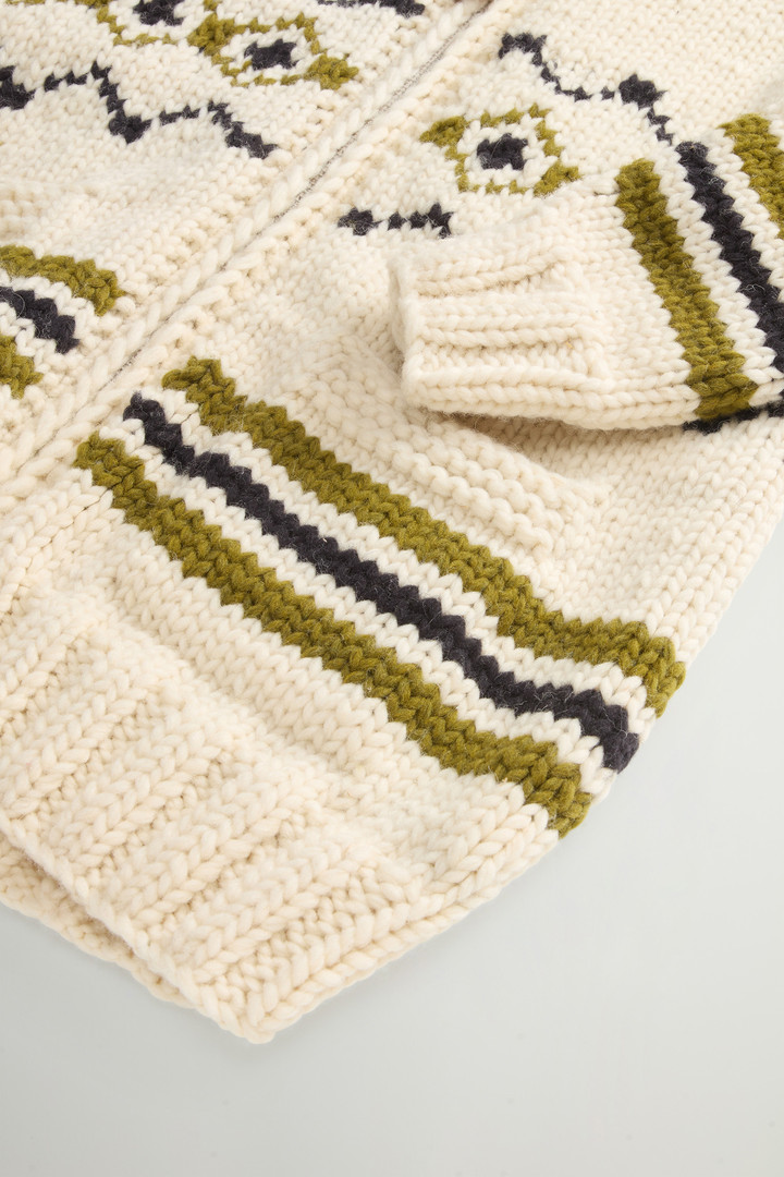 Cowichan Cardigan in Pure Wool with Contrasting Pattern by Todd Snyder White photo 9 | Woolrich