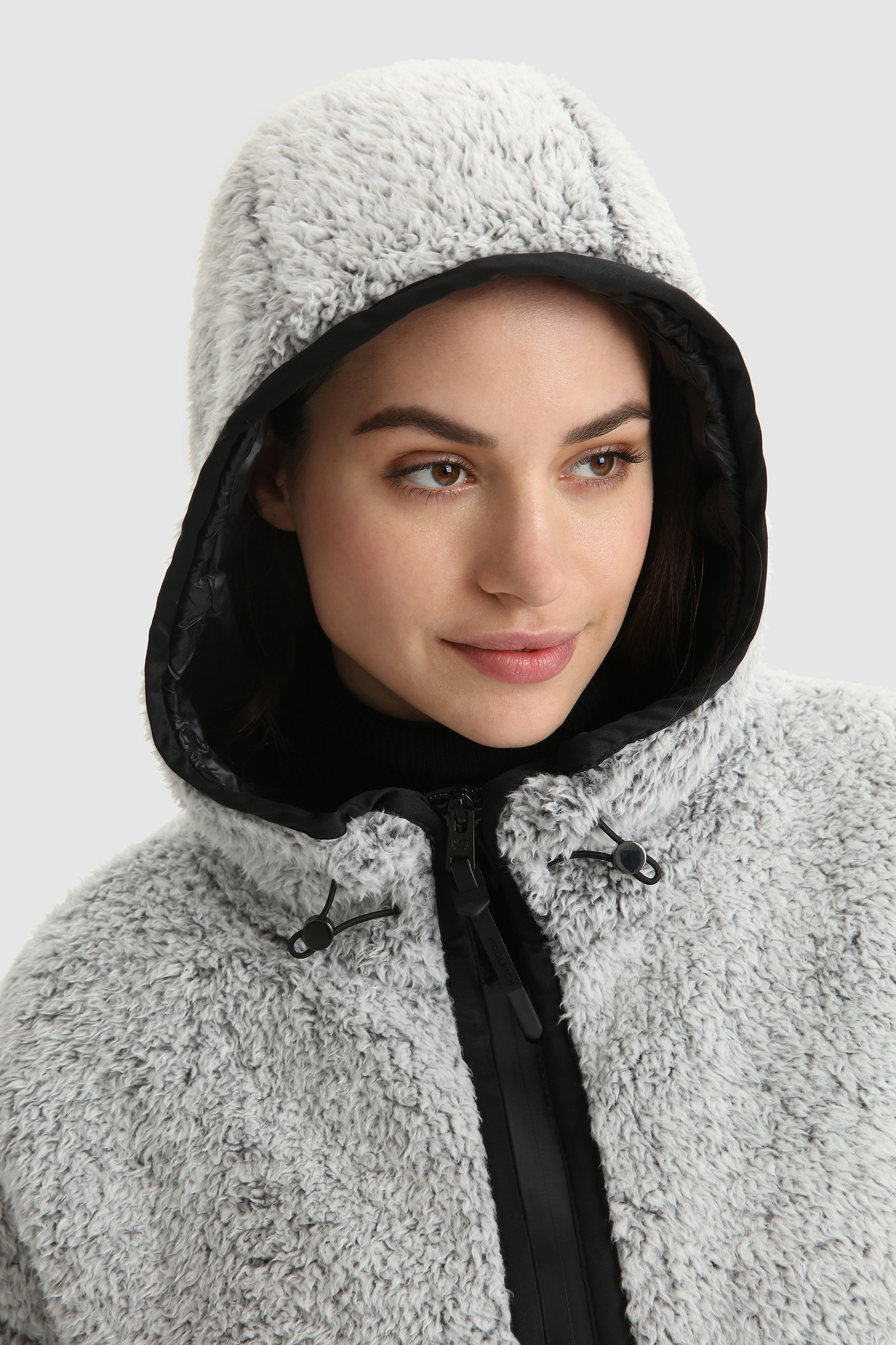 Women's Fleece and nylon Hoodie Black | Woolrich