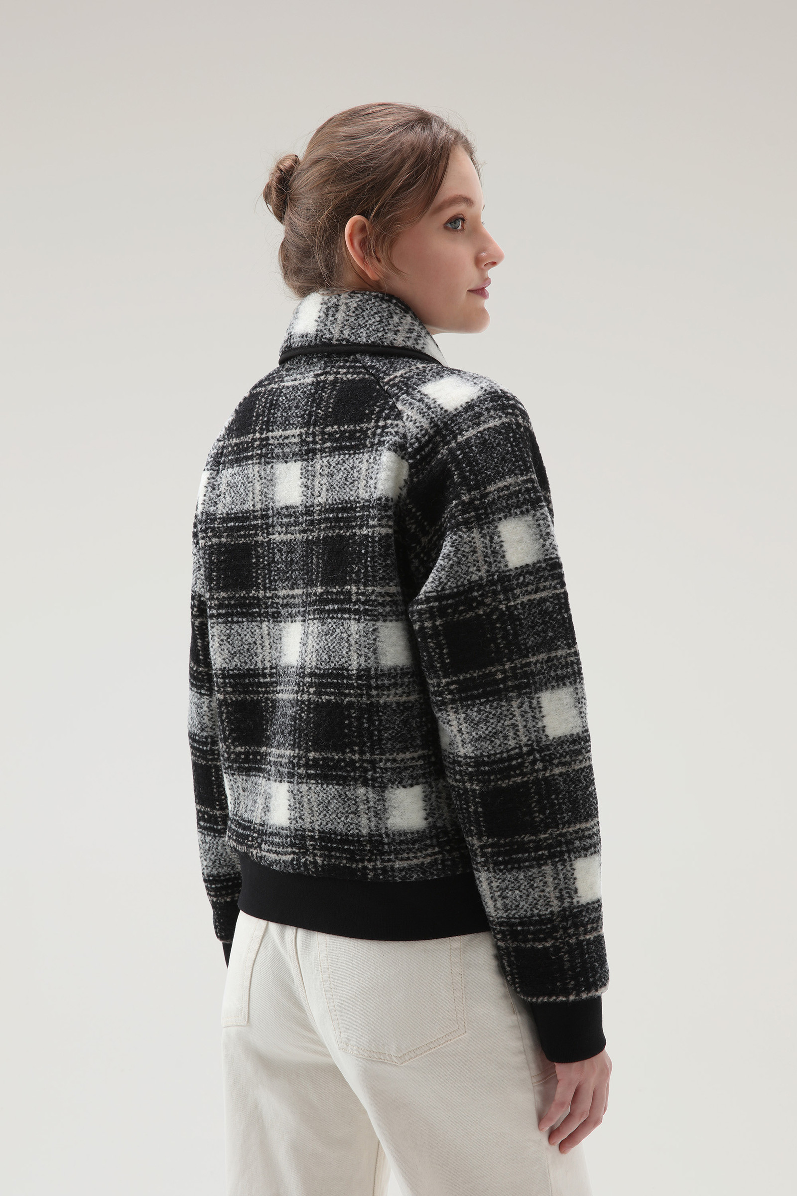 Gentry wollen blend bomberjack met ruitpatroon Zwart photo 3 | Woolrich
